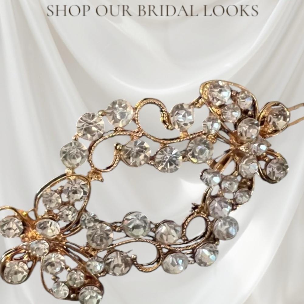 Elegant Gold and Silver Crystal Hair Accessory